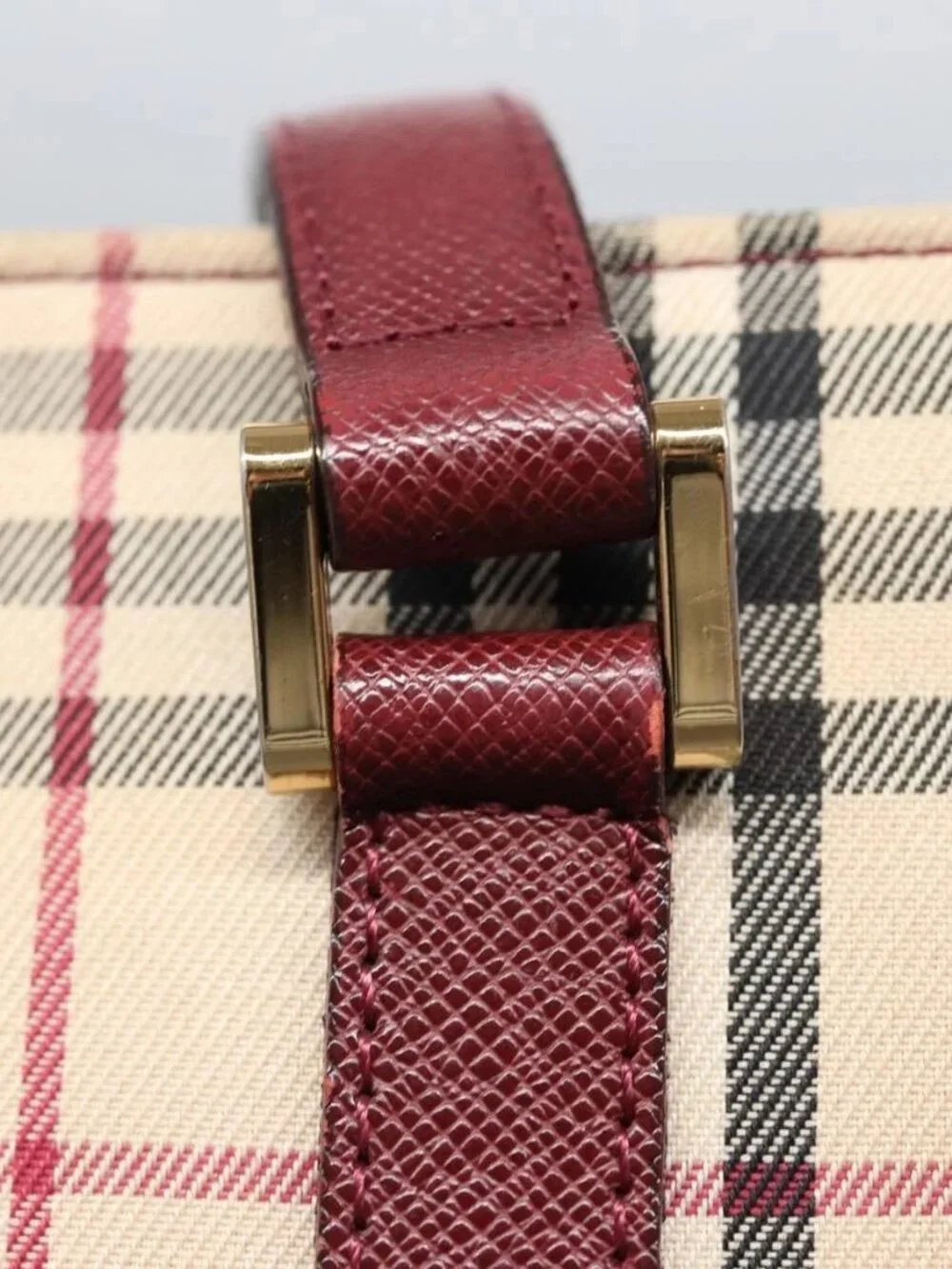 BURBERRY Nova Check Tote Bag Canvas Beige Auth mr278 - Picture 13 of 16